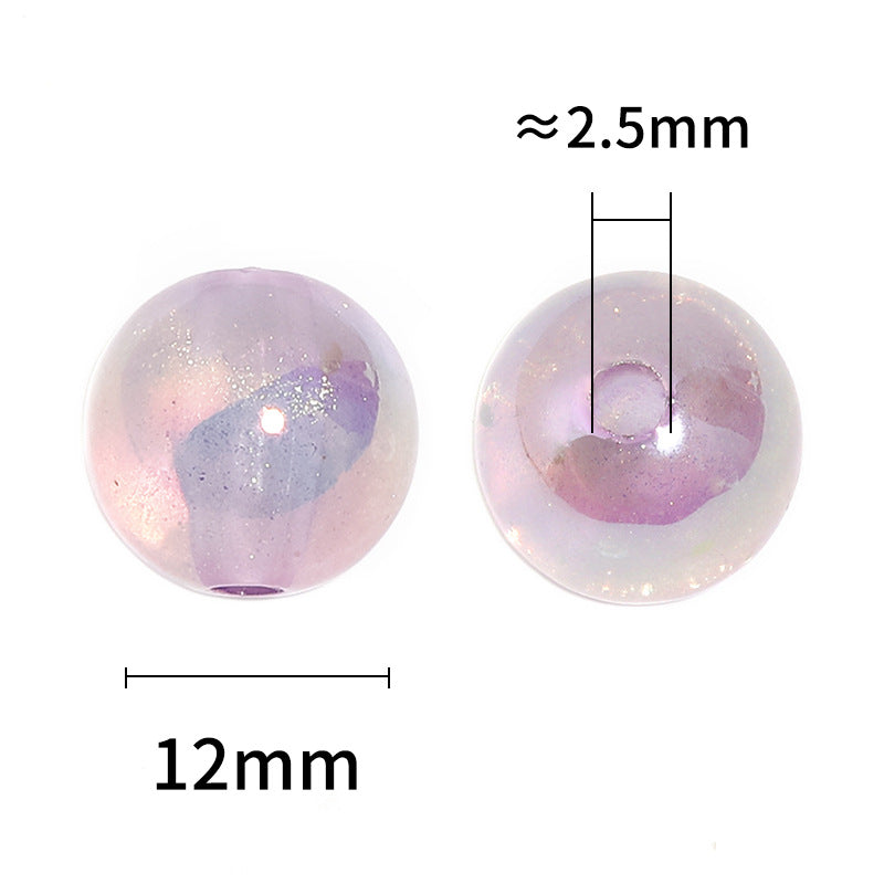 Wholesale 100pcs/pack Luminous Small Round Beads High Transparent Acrylic Through Hole Beads Diy Accessories Beaded